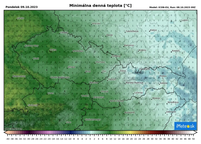 očakávané ranné minimá