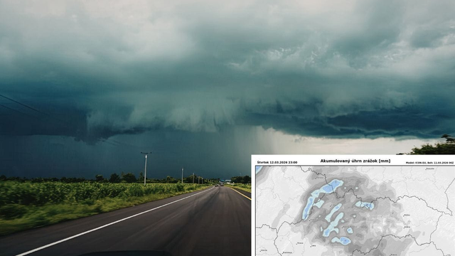 MAPA búrok: V týchto oblastiach zajtra čakajte prvú vlnu jarných búrok