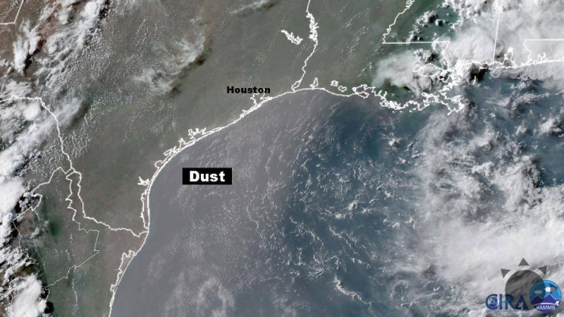 Prach nad Texasom, zdroj: NASA