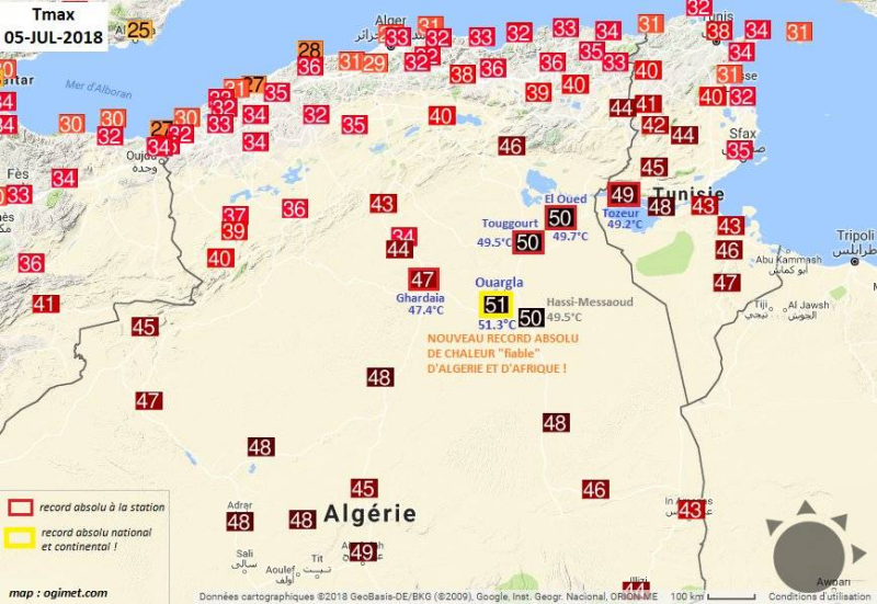 Maximálne teploty počas včerajšieho dňa, zdroj: EKMeteo