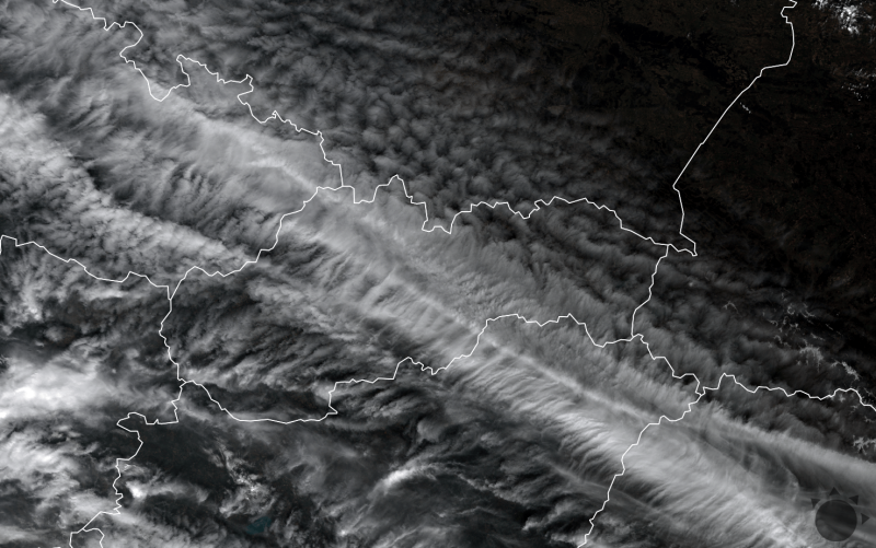 Satelitná snímka Slovenska, Contains modified Copernicus data, © Eumetstat 2018