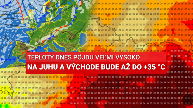 Dnes bude veľmi teplo. Teploty dosiahnu +35 °C