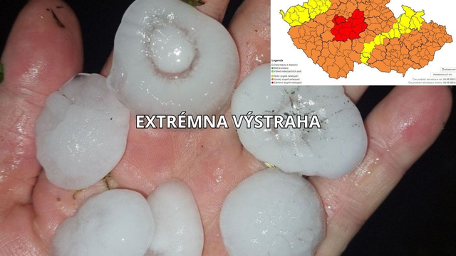 V Česku padajú 4 cm krúpy. Výstrahu zvýšili na najvyšší, extrémny stupeň