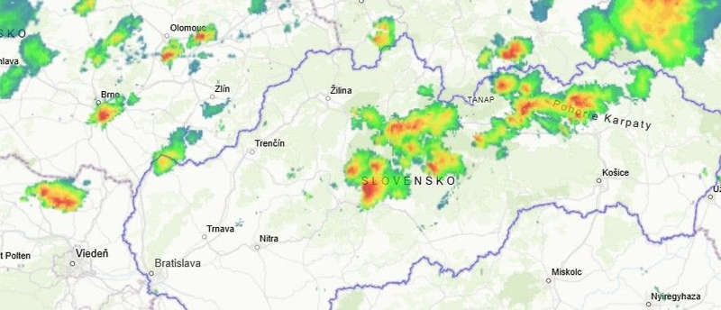 aktuálny radarový záber