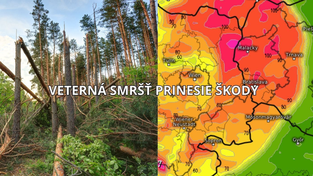 Veterná smršť už čoskoro spôsobí škody. Búrky budú len o nebezpečnom vetre