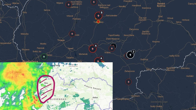 Búrky silnejú. Hlásené sú prvé výpadky elektriny