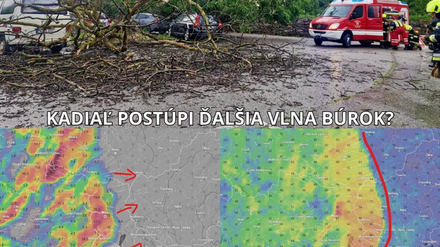 MAPY: Tadiaľto by sa mala prehnať ďalšia veterná smršť