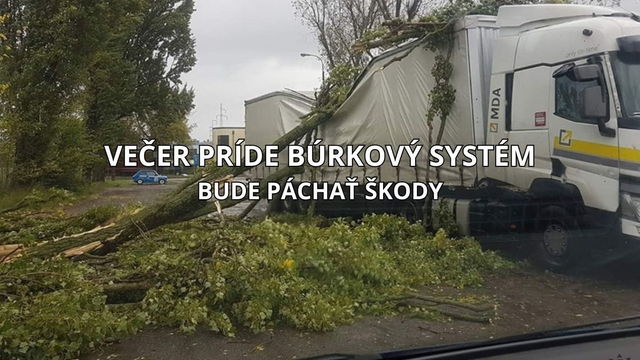 Búrky budú vyvracať stromy, strhávať strechy. Večer sa priženie búrkový systém