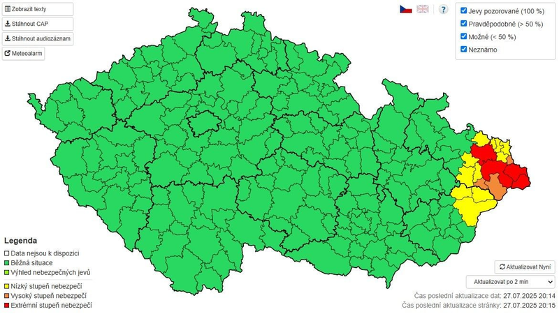 výstraha ČHMÚ
