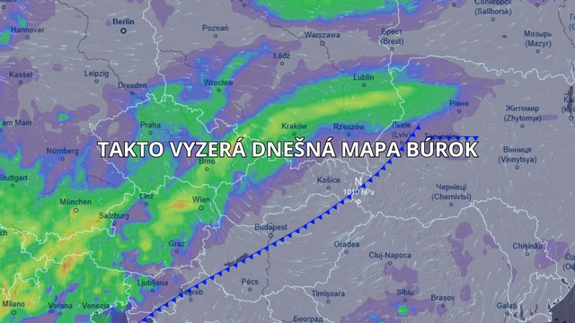 MAPA búrok: TU dnes čakajte búrky, inde sa nevyskytnú