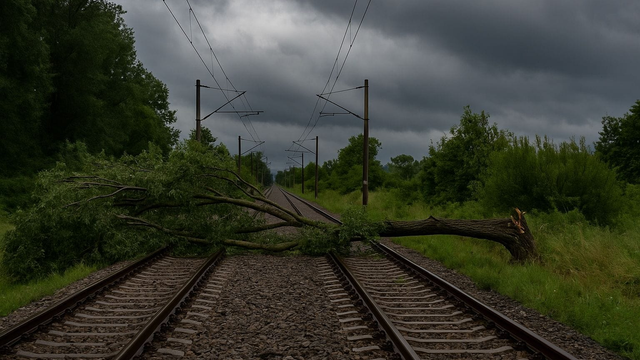 Viaceré vlakové spoje meškajú alebo boli zrušené. Dôvodom sú silné búrky