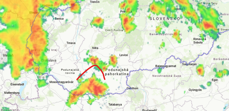 aktuálna poloha zrážok