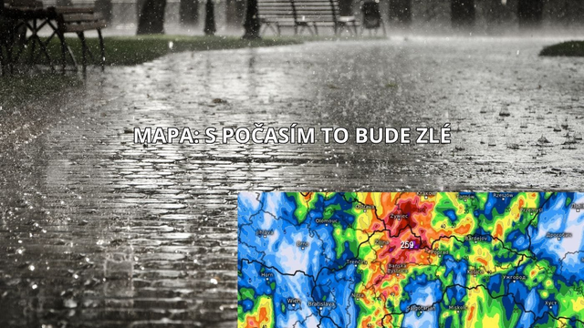 MAPA: Takto vyzerá aktuálna mapa oblastí, kde bude najvýdatnejšie pršať
