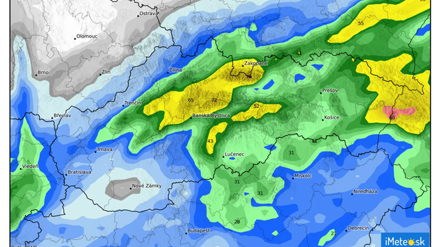 Prší a pršať ešte bude. Na Slovensku spadne až do 80 mm zrážok. Kde najviac?