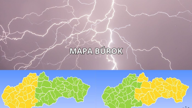 MAPA búrok: Takto Slovensko zasiahnu ďalšie búrky