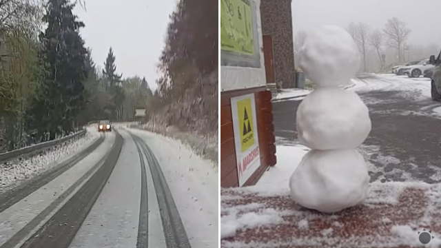 AKTUÁLNE: Sneží už aj nad Kremnicou. Skalka hlási prvý sneh zimnej sezóny