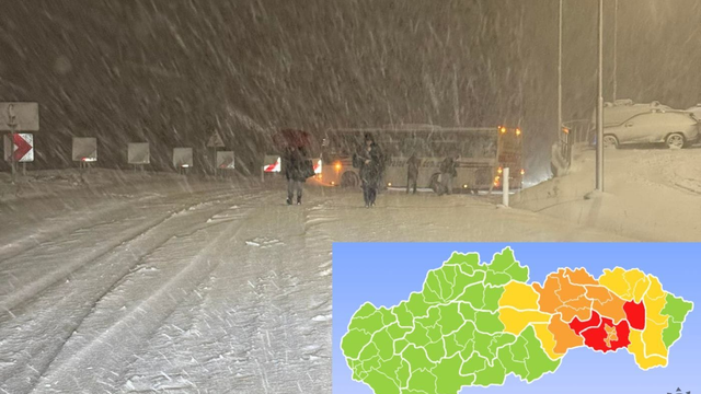 Červené varovanie pred snehovou fujavicou! Zostaňte radšej doma