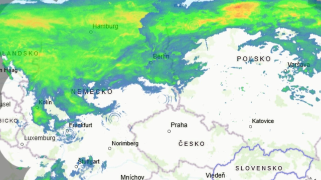 Na radare už vidieť mohutnú zrážkovú činnosť, čo naznačuje zmenu počasia