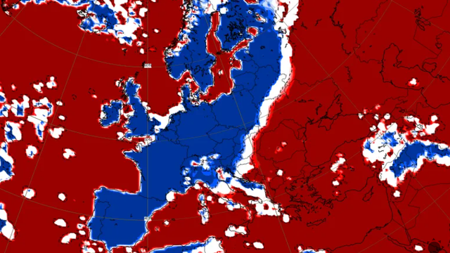 Rozdelená Európa: Na západe zima a sneh, na východe teplo a povodne