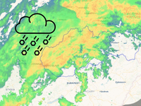 RADAR: Dážď je intenzívny a teraz naberie na sile. Po 17:00 bude slabnúť a meniť sa aj na sneh