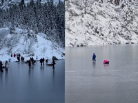 VIDEO: Turisti sa vo veľkom zabávali na zamrznutom plese v Tatrách. Ľudská hlúposť nemá hraníc
