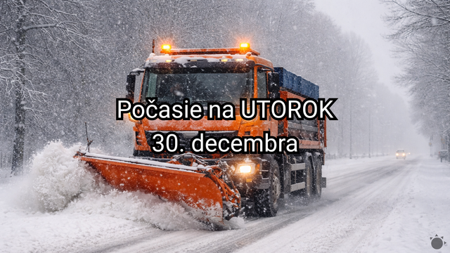 Počasie na zajtra, utorok 30. decembra: Predposledný deň roka prinesie sneženie, vodiči si musia dať pozor
