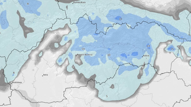 MAPA snehu: Slovensko opäť čaká sneženie. Sneh napadne aj na krajnom západe