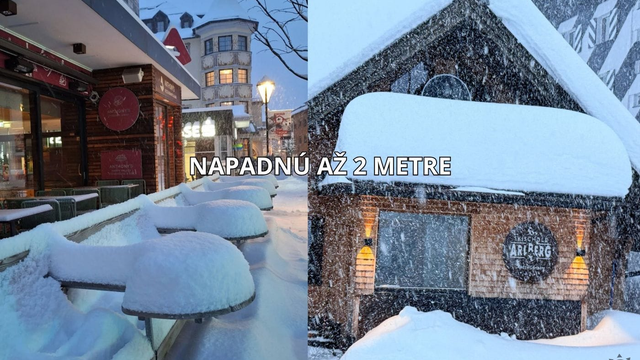 Napadlo už 1,2 metra snehu. V najbližších hodinách dosiahne výška snehu 2 metre. Platí výstraha 3. stupňa