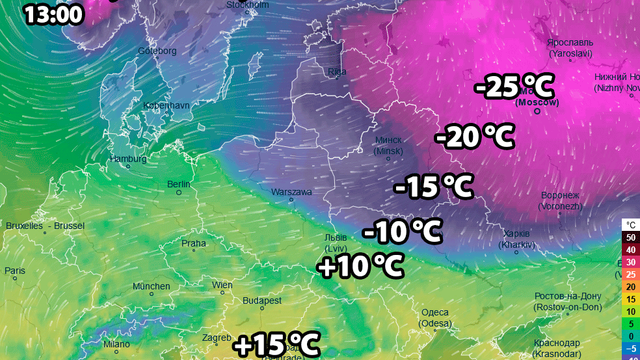 Európa je rozdelená na dva svety. Rozdiel teplôt dosiahol až 55 °C