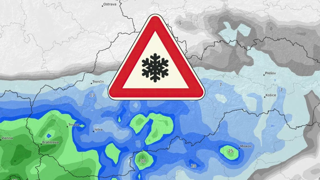 MAPA: Snehu bude viac. V týchto oblastiach napadne až 30 cm snehu