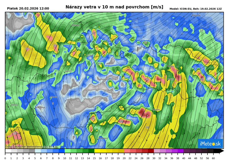 nárazy vetra v piatok dopoludnia