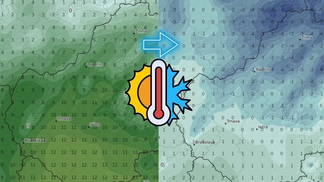 Za 24 hodín sa ochladí o 10 °C. Počasie sa zmení
