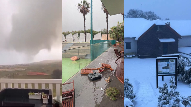 Šialené počasie na juhu: Portugalsko zasiahlo tornádo, Madeiru zasypal sneh