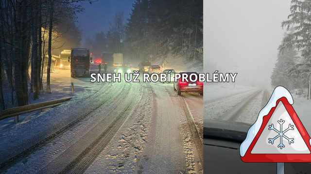 Sneh pokrýva slovenské cesty a situácia sa teraz zhorší