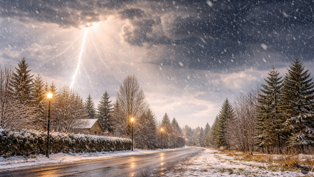 Aprílové počasie uprostred marca: Na Slovensku a v jeho okolí sneží, vyskytujú sa aj búrky