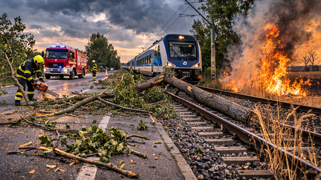 Silný vietor v našej oblasti lámal stromy, rozfúkal aj nebezpečné požiare