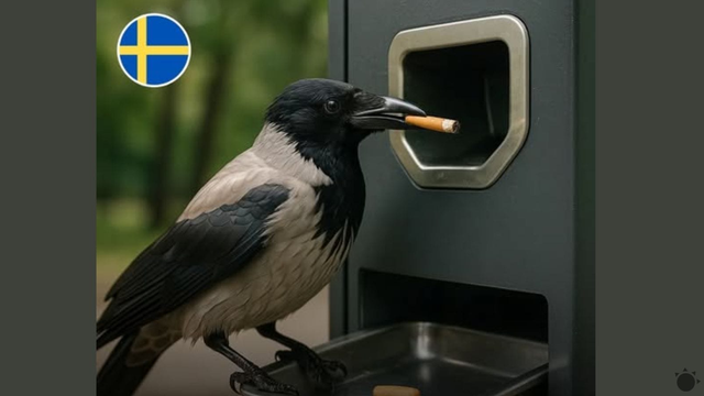 Vrany vo Švédsku zbierajú ohorky: Vycvičiť ich bolo ľahšie, než by ste si mysleli