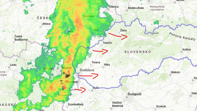 Búrková aktivita začína slabnúť, no prichádzajú zrážky. Aj tak však veľa dažďa nespadne