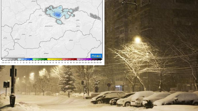 MAPA: Idú zrážky a ďalšie sneženie. Už túto noc bude snežiť