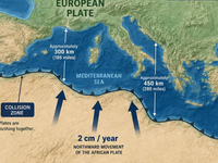 Afrika sa posúva k Európe. Každý rok je o 2 cm bližšie, čo spôsobí častejšie zemetrasenia