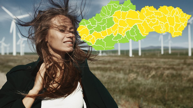 A opäť ten vietor. Počasie bude zajtra veterné, nárazy dosiahnu 60 km/h