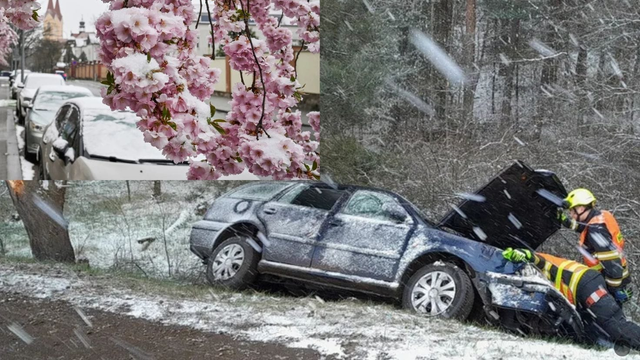 Západ Čiech zasypáva sneh, pribúdajú dopravné nehody