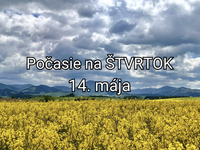 Počasie na zajtra, štvrtok 14. mája: Opäť hrozí prízemný mráz. Na západe výdatnejšie zaprší