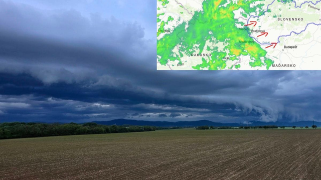 RADAR: Zrážky sa práve rozširujú nad Slovensko, v noci hrozia aj búrky. Napršať môže do rána 10 mm