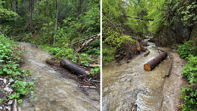 Slovenský raj je po výdatných dažďoch nepriechodný, platí uzávera