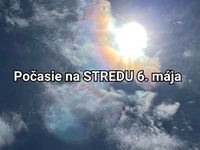 Predpoveď na zajtra, stredu 6. mája: Mierne sa ochladí, dážď nás však nepoteší