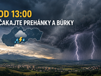 Od 13:00 čakajte prehánky a búrky. Konečne bude pršať