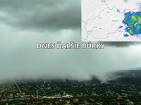 Toto je MAPA búrok a zrážok na dnes. Búrky budú výraznejšie