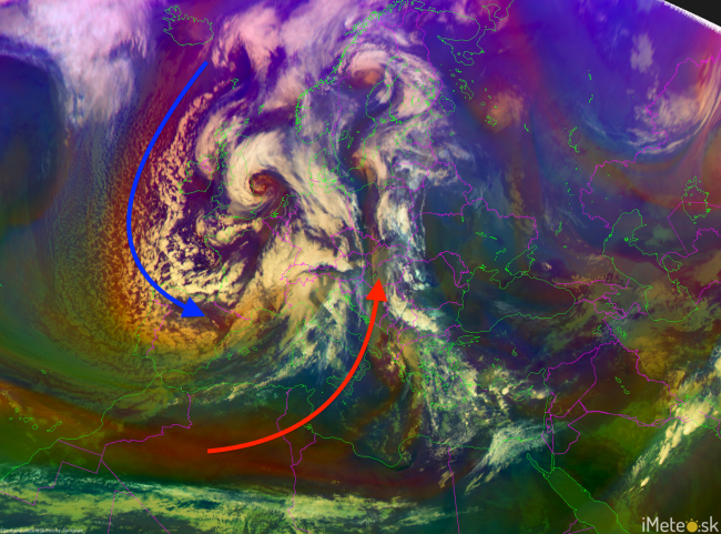 Satelitná snímka o 12:00