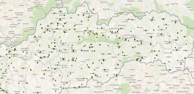 Situácia na vodných tokoch na severe Slovenska, 1. september 2021, 07:15 h, zdroj: shmu.sk
